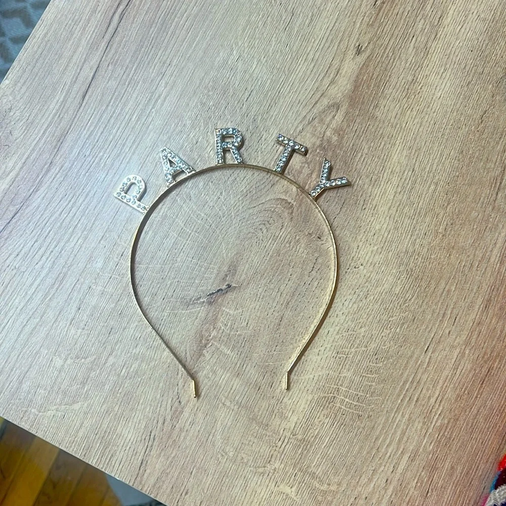 Diamond encrusted Party gold metal headband‎